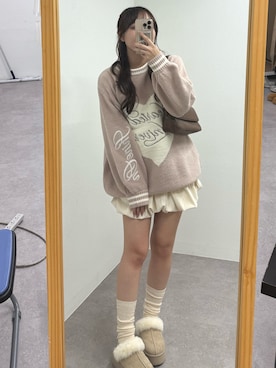 「ガーリーコーデ」｜ちぴさん（レディース・158cm）の冬コーディネート