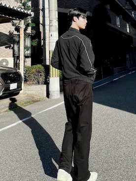 「冬アウター」｜「アイテム（ナイロンジャケット）」を使った、junoさん（メンズ・185cm）の冬コーディネート