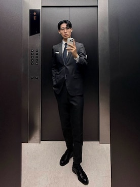 「スーツ」｜junoさん（メンズ・185cm）の秋コーディネート