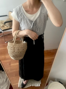 「アイテム（バレエシューズ）」を使った、ゆさん（レディース・157cm）の夏コーディネート