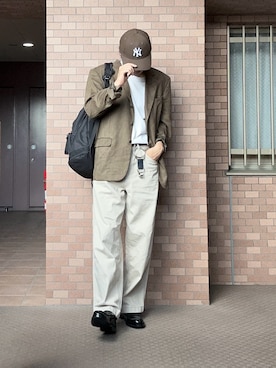 「アイテム（キーケース/キーアクセサリー、ブルー系）」を使った、プチプラのじゅんpuchipurajunさん（メンズ・177cm）の秋コーディネート