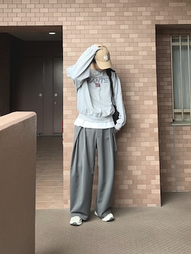 「soerte（ソエルテ）のアイテム（スラックス）」を使った、プチプラのじゅんpuchipurajunさん（メンズ・177cm）の夏コーディネート