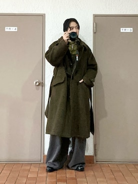 「アイテム（ステンカラーコート）」を使った、プチプラのじゅんpuchipurajunさん（メンズ・177cm）の冬コーディネート