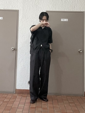 「WYM LIDNM（ウィム バイ リドム）のアイテム（トップス）」を使った、プチプラのじゅんpuchipurajunさん（メンズ・177cm）の夏コーディネート