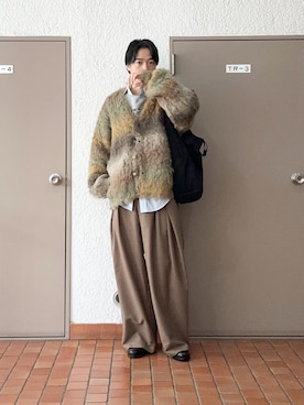 「soerte（ソエルテ）のアイテム（スラックス）」を使った、プチプラのじゅんpuchipurajunさん（メンズ・177cm）の秋コーディネート