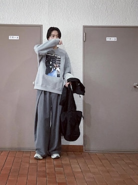 「soerte（ソエルテ）のアイテム（スラックス）」を使った、プチプラのじゅんpuchipurajunさん（メンズ・177cm）の春コーディネート