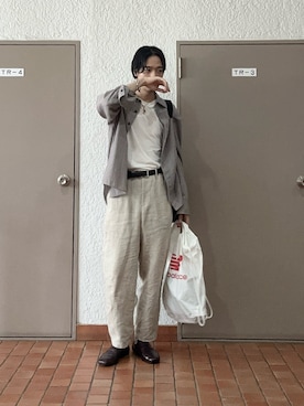 「WYM LIDNM（ウィム バイ リドム）のアイテム」を使った、プチプラのじゅんpuchipurajunさん（メンズ・177cm）の夏コーディネート