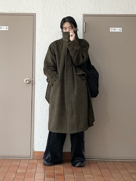 「アイテム（ステンカラーコート）」を使った、プチプラのじゅんpuchipurajunさん（メンズ・177cm）の冬コーディネート