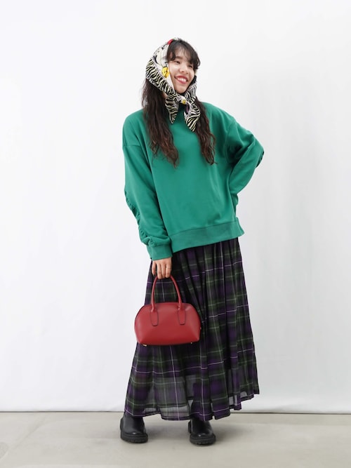 LC/LLL チェックタックギャザースカート（スカート）｜LUCA/LADY LUCK