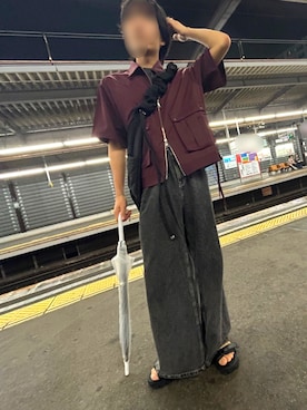 「ADRER（アドラー）のmilitary super gimmick shirt blouson / ミリタリースーパーギミックシャツブルゾン（シャツ/ブラウス）」を使った、こーしろーさん（メンズ・171cm・10代）の夏コーディネート
