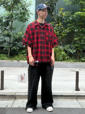 「DANKE SCHON（ダンケシェーン）のアイテム（トップス）」を使った、YUITOさん（メンズ・170cm）の夏コーディネート