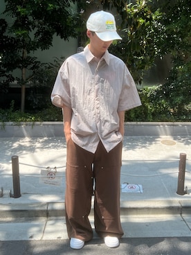 「WHITELAND（ホワイトランド）のアイテム（シャツ/ブラウス）」を使った、YUITOさん（メンズ・170cm）の夏コーディネート