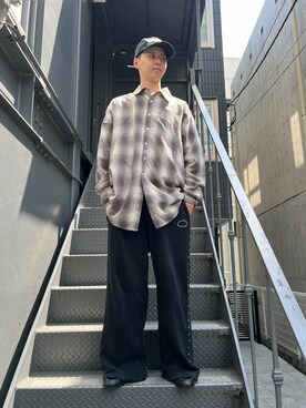 「WHITELAND（ホワイトランド）のアイテム（シャツ/ブラウス）」を使った、YUITOさん（メンズ・170cm）の春コーディネート