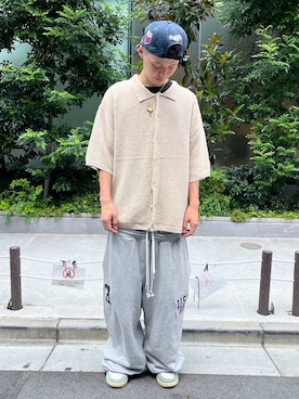 「needles トラックパンツ」｜YUITOさん（メンズ・170cm）の夏コーディネート