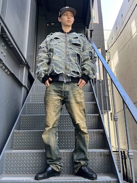 「DANKE SCHON（ダンケシェーン）のアイテム（MA-1）」を使った、YUITOさん（メンズ・170cm）の冬コーディネート