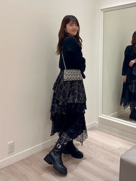 「厚底」｜azuさん（レディース・170cm）の秋コーディネート