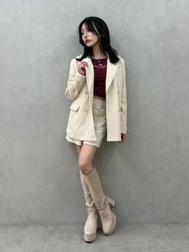 「アイテム（テーラードジャケット）」を使った、NANAKOさん（レディース・153cm）の秋コーディネート