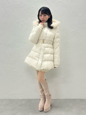 「ガーリーコーデ」｜NANAKOさん（レディース・153cm）の冬コーディネート