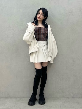 「アイテム（ブルゾン）」を使った、NANAKOさん（レディース・153cm）の秋コーディネート