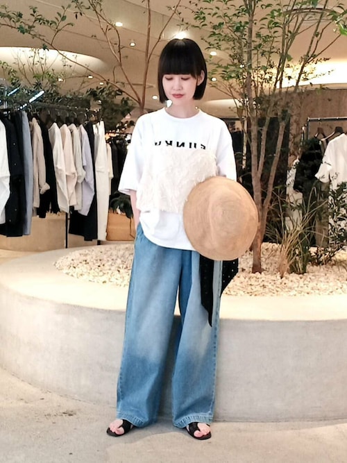 フェードデニムイージーパンツ