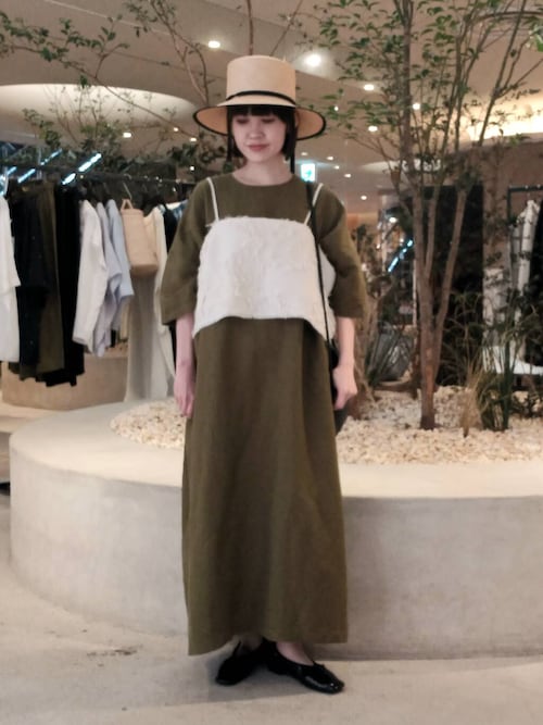 『2サイズ展開』リネンレーヨンワイドワンピース