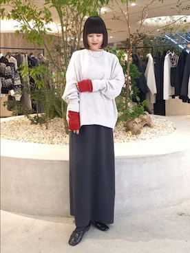 「アイテム（ベルト）」を使った、トダカさん（レディース・160cm）の秋コーディネート