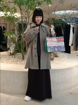 「アイテム（ステンカラーコート）」を使った、トダカさん（レディース・160cm）の秋コーディネート