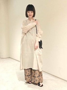 「アイテム（チュニック）」を使った、トダカさん（レディース・160cm）の夏コーディネート