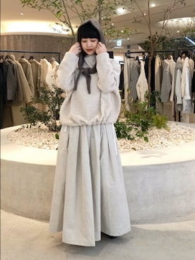 「アイテム（マフラー）」を使った、トダカさん（レディース・160cm）の秋コーディネート