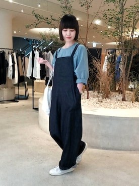 「アイテム（オールインワン・サロペット）」を使った、nanaさん（レディース・160cm）の夏コーディネート