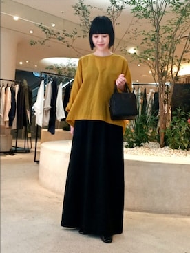 「アイテム（Tシャツ/カットソー）」を使った、トダカさん（レディース・160cm）の秋コーディネート