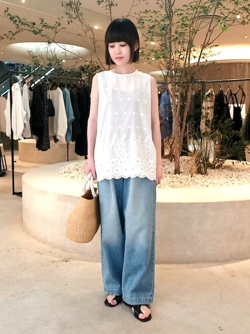 フェードデニムイージーパンツ