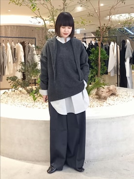 「アイテム（マフラー）」を使った、トダカさん（レディース・160cm）の秋コーディネート