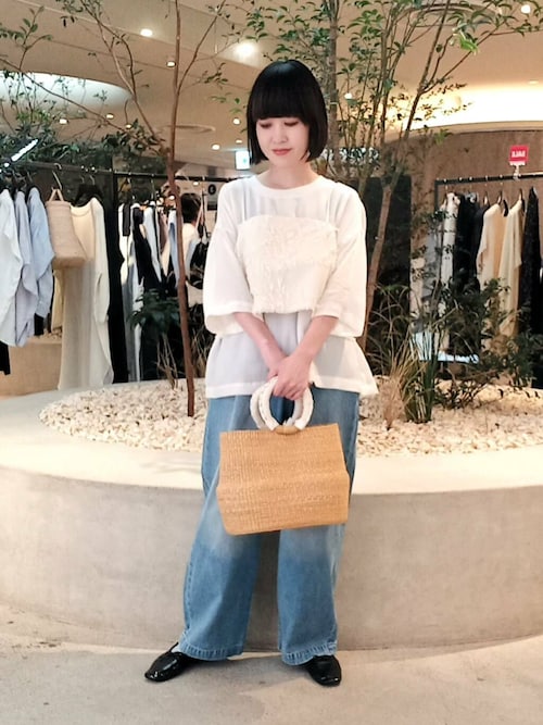 フェードデニムイージーパンツ