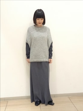 「かぐれ（カグレ）のアルパカルーズベスト（ニット/セーター）」を使った、トダカさん（レディース・160cm）の秋コーディネート