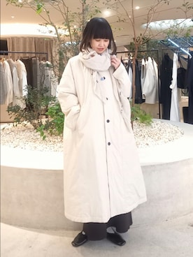 「アイテム（ストール/ショール）」を使った、トダカさん（レディース・160cm）の秋コーディネート