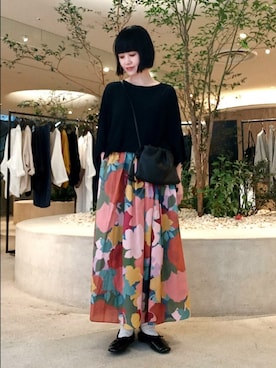 「アイテム（スカート）」を使った、トダカさん（レディース・160cm）の夏コーディネート