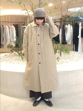 「アイテム（ハンチング/ベレー帽）」を使った、トダカさん（レディース・160cm）の秋コーディネート