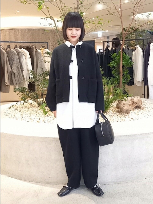 ウールクルーネックジャケット（ノーカラージャケット）｜かぐれ