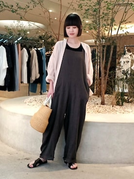「ブラウス」｜「アイテム（オールインワン・サロペット）」を使った、nanaさん（レディース・160cm）の夏コーディネート