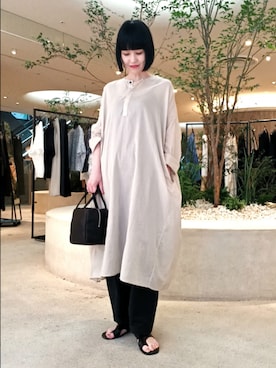 「アイテム（チュニック）」を使った、nanaさん（レディース・160cm）の夏コーディネート