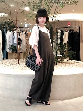 「ブラウス」｜「アイテム（オールインワン・サロペット）」を使った、nanaさん（レディース・160cm）の夏コーディネート