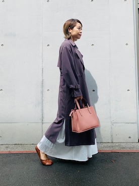 「URBAN RESEARCH（アーバンリサーチ）のアイテム（トレンチコート）」を使った、お鶴さん（レディース・153cm）の秋コーディネート