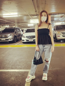 「PULL&BEAR（プルアンドベア）のアイテム（パンツ）」を使った、Louktan maron さん（レディース・154cm）の夏コーディネート