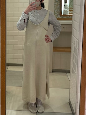 「Kastane（カスタネ）の【SETアイテム】クロップドカーディガン×ワンピースSET（ワンピース）」を使った、ぽさん（レディース・155cm）の春コーディネート