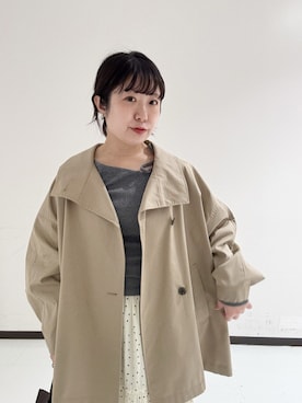 「URBAN RESEARCH（アーバンリサーチ）のカットアウトリボントップス（Tシャツ/カットソー、グレー系）」を使った、mamiさん（レディース・150cm）の春コーディネート