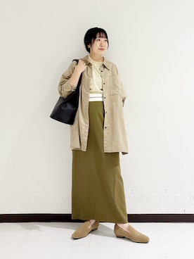 「URBAN RESEARCH（アーバンリサーチ）のスエードライクルーズシャツ（シャツ/ブラウス）」を使った、mamiさん（レディース・150cm）の秋コーディネート