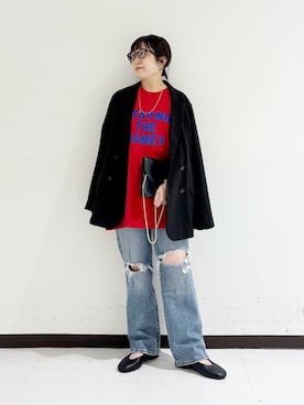 「アイテム（バレエシューズ）」を使った、mamiさん（レディース・150cm）の秋コーディネート