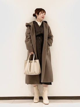 「フードコート」｜「アイテム（ワンピース/ドレス）」を使った、maaamii02さん（レディース・149cm）の秋コーディネート