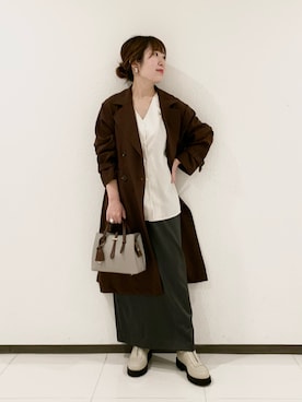 「URBAN RESEARCH（アーバンリサーチ）のアイテム（トレンチコート）」を使った、mamiさん（レディース・148cm）の秋コーディネート